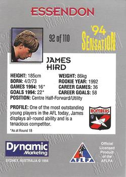 1994 AFL Sensation #92 James Hird Back